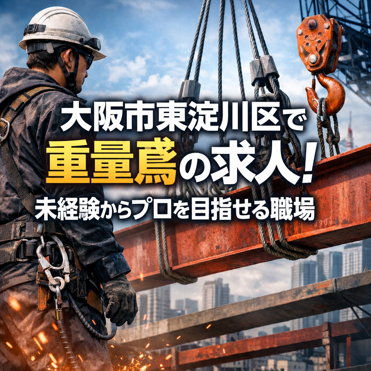 大阪市東淀川区で重量鳶の求人！未経験からプロを目指せる職場